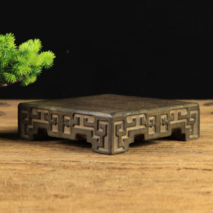 仿古老石头做旧青石雕刻素面石桌 茶台茶盘茶桌小方桌底座托盘