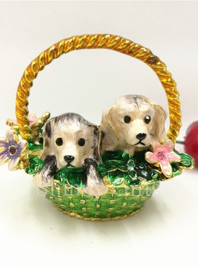 全国 珐琅工艺花篮首饰盒珠宝收纳盒创意小精品摆件