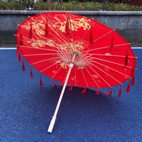 古装伞花城s红伞汉服拍照道具伞古典中国风装饰伞古风流苏伞