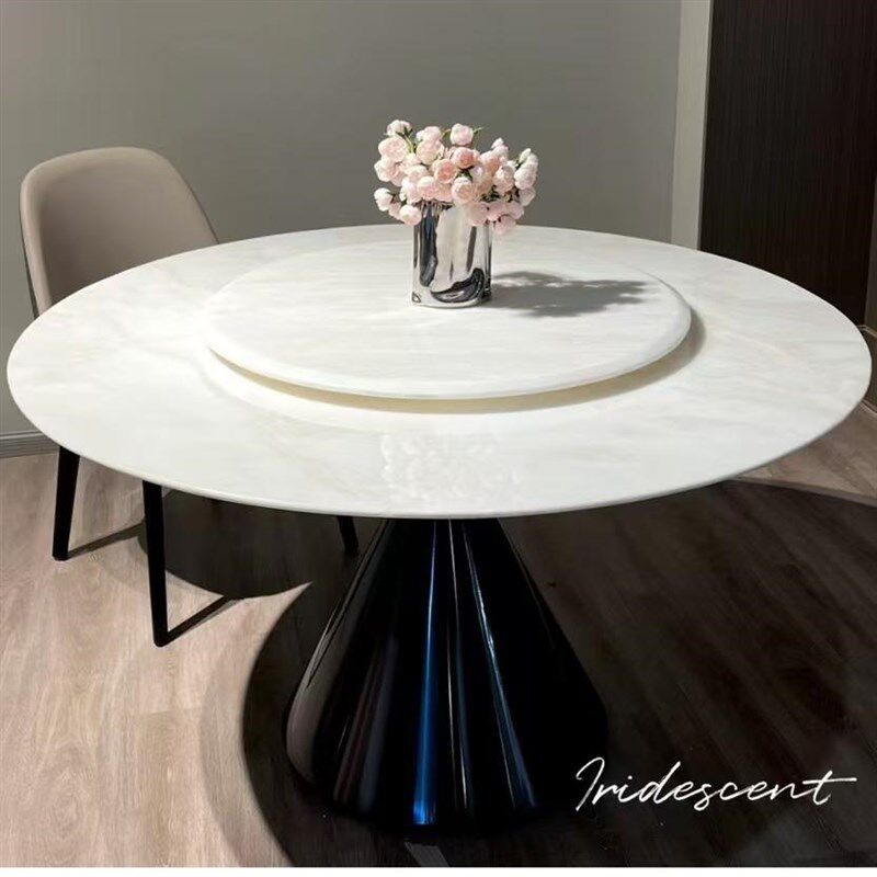 卡里冰玉天然奢石大理石餐桌椅组合圆形定制款高端奢石大户型圆桌,住宅家具,大理石餐桌,淘宝优惠券,粉丝福利购,淘宝优惠卷