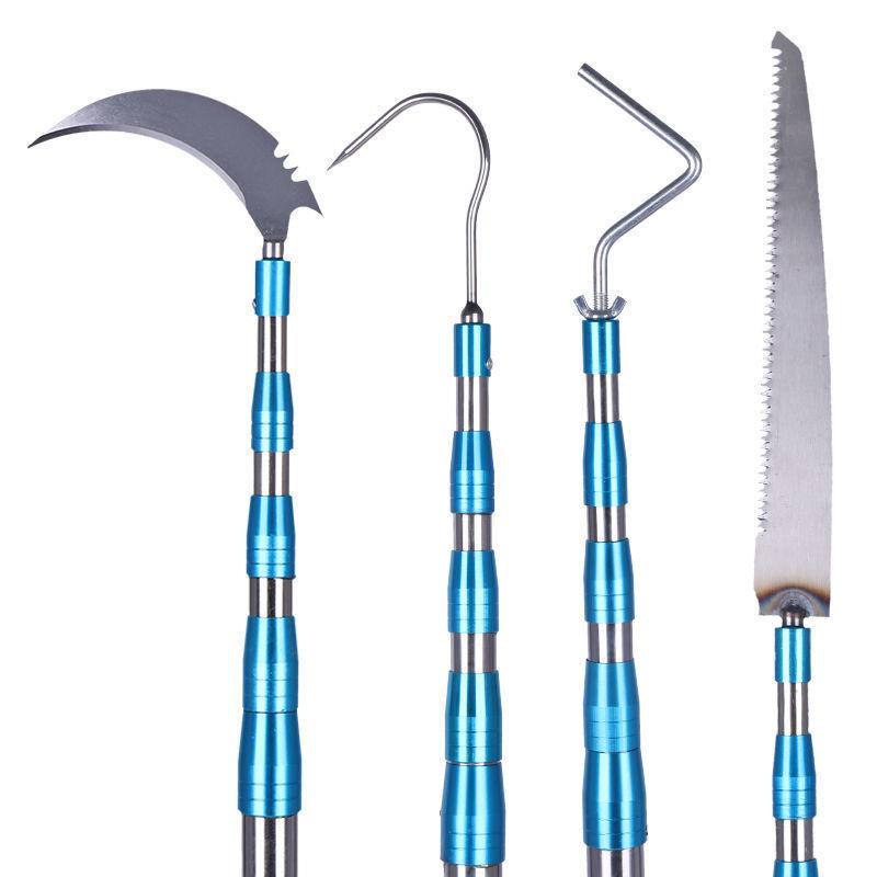 【折扣价】伸缩杆6米超硬多功能不锈钢高空摘果摘槐花香椿采摘杆