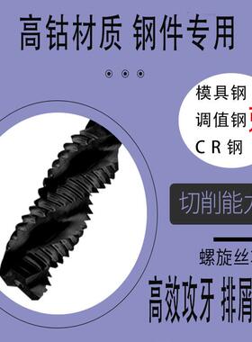 【折扣价】机用手用黑色丝锥铜铁铝专用螺旋先端丝攻直槽丝套M2~2