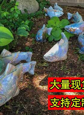 花园锦鲤树脂工艺品草坪装饰摆件树脂工艺品装饰庭院艺术装饰