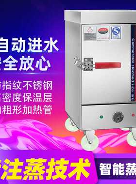 蒸饭柜商用电蒸箱蒸饭车220v家用小型全自动蒸饭机4盘6盘12盘蒸柜