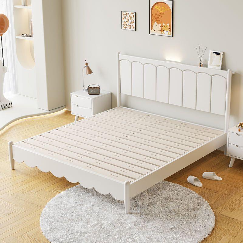 【折扣价】白色全实木床简约现代奶油风双人主卧室大床1.8米单人