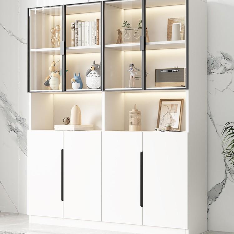 书柜带玻璃门防尘客厅一体整墙柜子酒柜展示柜落地置物储物柜