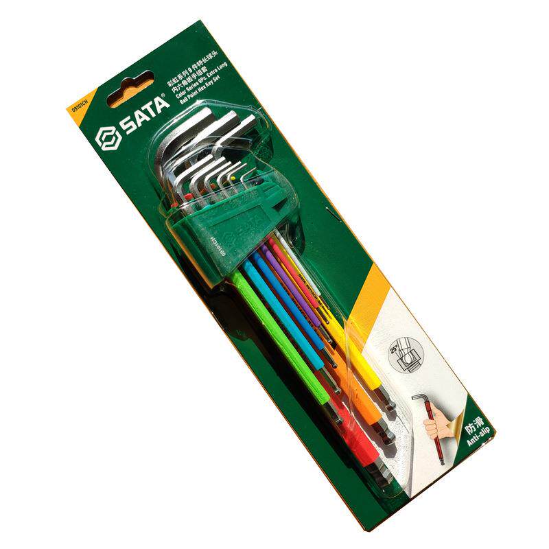 【折扣价】彩虹系列防滑9件套特长球头内六角扳手09101CH