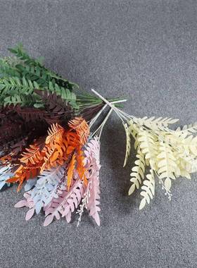 【折扣价】婚庆假花装饰花槐叶柳叶绿色5叉插花配叶婚礼花艺布置