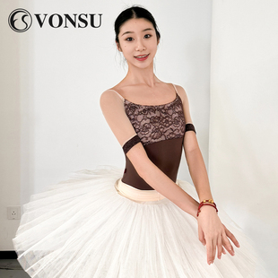 VONSU梵舒芭蕾舞练功服舞蹈体操服空中瑜伽短袖 刺绣芭蕾体服B6540