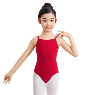 梵舒吊带舞蹈服少儿童女芭蕾专业连体连档艺考高胯体操服体服练功
