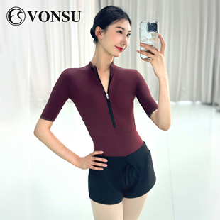 显瘦芭蕾练功服B6218 VONSU梵舒高端芭蕾舞体操服空中瑜伽服五分袖