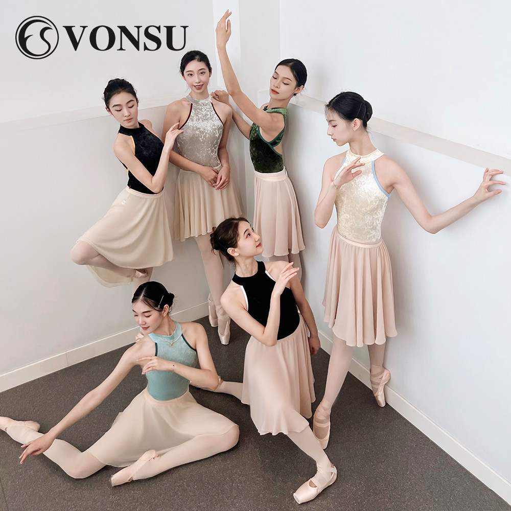 梵舒全系列芭蕾舞体服无袖丝绒