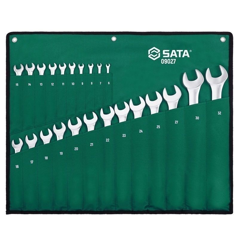 世达09027扳手工具23件全抛光两用扳手套装梅花开口扳手汽修扳子