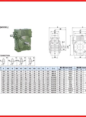 蜗轮蜗杆减速机WPW 40 50 60 70 80 100 120 135立式万向型减速器