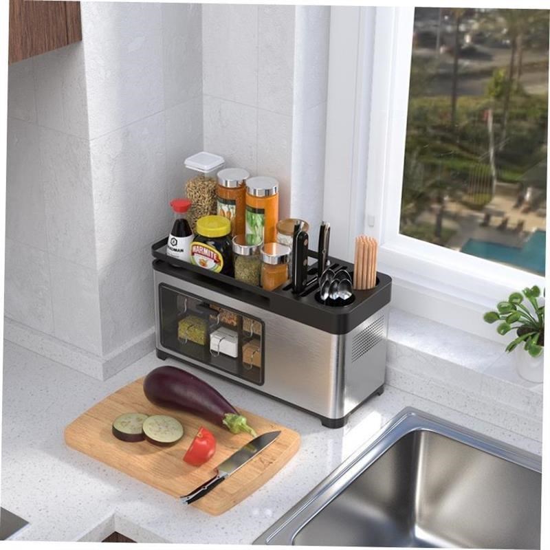 Kitchen shelf seasoning box knife cover cover storage rack