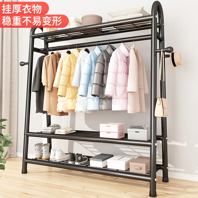 晾衣架落地阳台晒衣杆卧室内晒架简易折叠宿舍家用凉挂衣服的架子