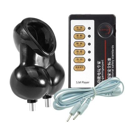 Electric Shock Chastity Cage Vibrating Testicle Stimulator S