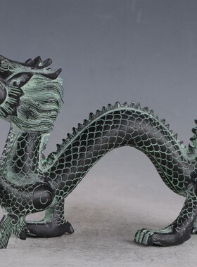 古玩杂项青铜器独角兽摆件龙工艺出国礼品古玩收藏品鸟兽摆件