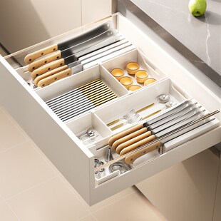 304不锈钢刀架置物架小型横放卧式菜刀座厨房抽屉内置刀具收纳盒