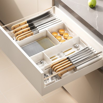 304不锈钢刀架置物架小型横放卧式菜刀座厨房抽屉内置刀具收纳盒
