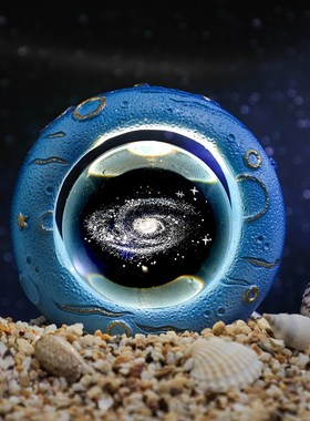 发光水晶球星海小夜灯摆件卧室书房办公室桌面装饰品送人生日礼物