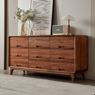 乌金木斗柜全实木卧室储物收纳柜卧室家具抽屉柜现代新中式