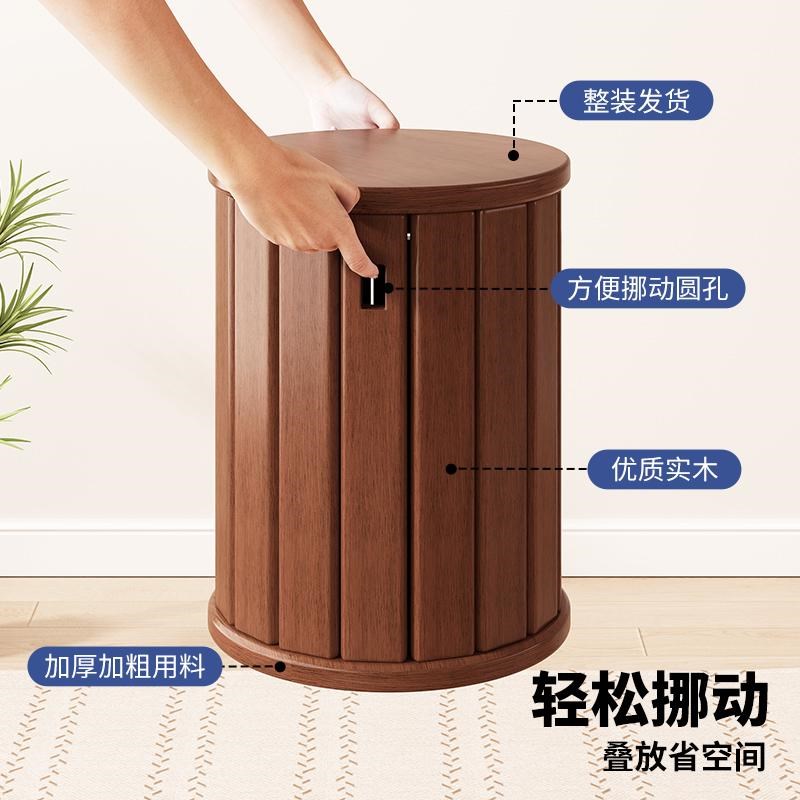 实木凳子可叠放组合餐桌凳圆凳客厅备用凳子可收纳叠叠乐板凳木凳