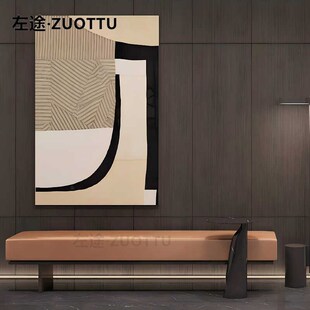 意式轻奢实木售楼处架空层观景休闲玄关长条凳酒店大堂花卉沙发凳