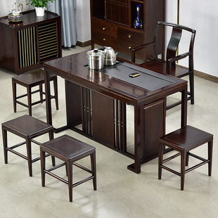 茶桌椅组合功夫茶桌新中式家用小茶台乌金石花梨木实木简约小户型