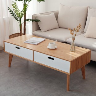 聆听茶几客厅小户型北欧现代中式实木喝茶经济型带抽屉家用茶台桌