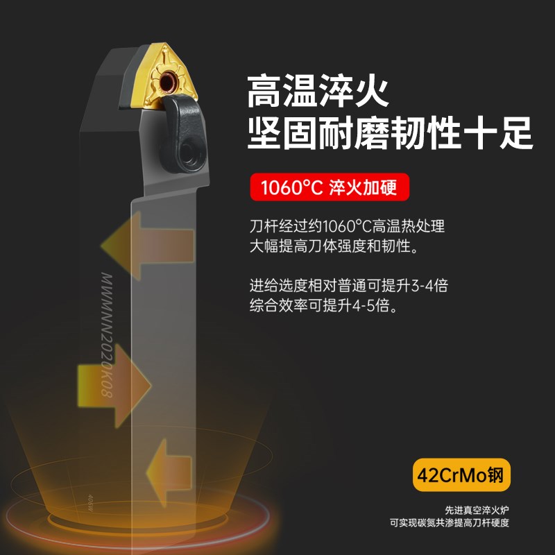 数控车刀50度外圆刀杆MWMNN2020K08中间装刀MWENN2525M08桃形刀片