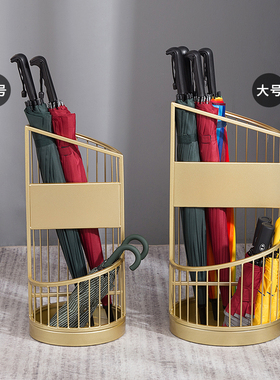 定制logo伞架圆形家用黑色金色白色雨伞架商用长伞短伞雨伞收纳桶
