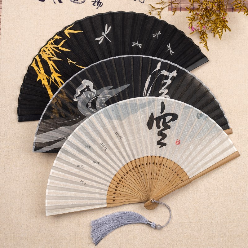 古风扇子折扇中国风汉服旗袍男女舞蹈夏季随身便携流苏小巧扇定制