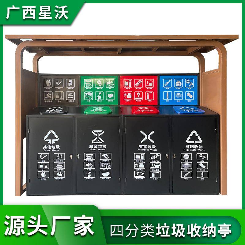 户外小区垃圾分类亭阳光耐力板物业社区分类垃圾箱垃圾亭室外雨棚