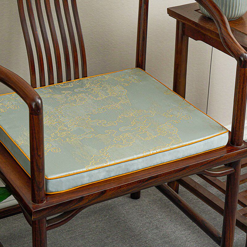圈中式坐垫防椅太师滑餐椅新椅围椅茶椅官帽椅垫子屁垫可拆洗定制