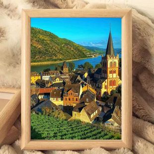 风景治愈系周边木质相框摆台桌面小摆件可定制图片送朋友纪念礼物