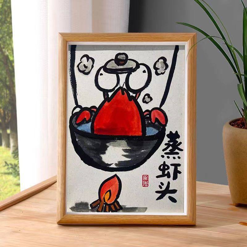 蒸虾头谐音真下头搞笑桌面装饰摆画相框摆台桌面装饰趣味搞怪摆件,家居饰品,相框/画框,淘宝优惠券,粉丝福利购,淘宝优惠卷