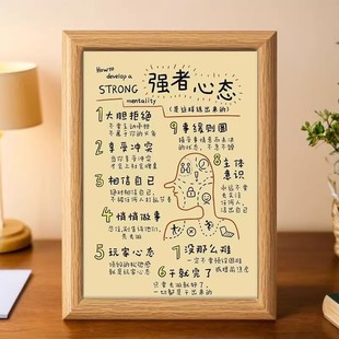 自我激励强者心态学习简约高颜值办公桌送孩子书房相框摆件