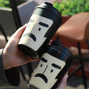 人文之宝迅哥便携咖啡杯316陶瓷创意保温生日礼物送同学鲁迅文创