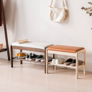 实木换鞋凳入户门口进门可坐家用鞋架一体穿鞋凳小型鞋柜坐凳鞋凳