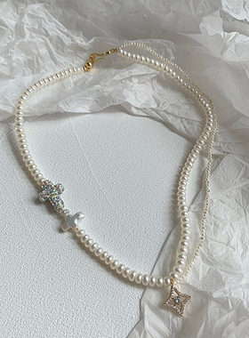 《神的旨意》周年限定古董级别高亮老螺纹珍珠项链耳饰时尚百搭