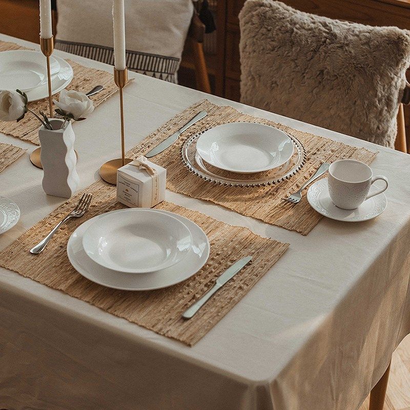 ns简约餐垫日式原木风苎麻餐桌隔热垫防烫手工编织夏布茶席,居家布艺,餐垫,淘宝优惠券,粉丝福利购,淘宝优惠卷