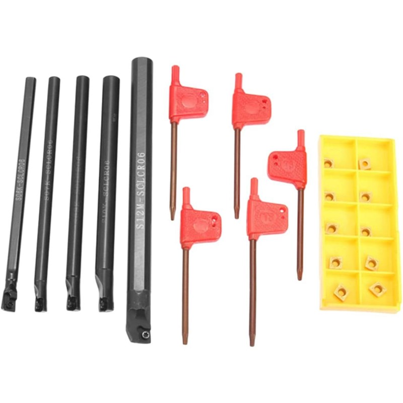 数控刀杆CLCR 6/7/8/10/12mm车床镗杆+ 10个CCMT0602刀片+5个扳手