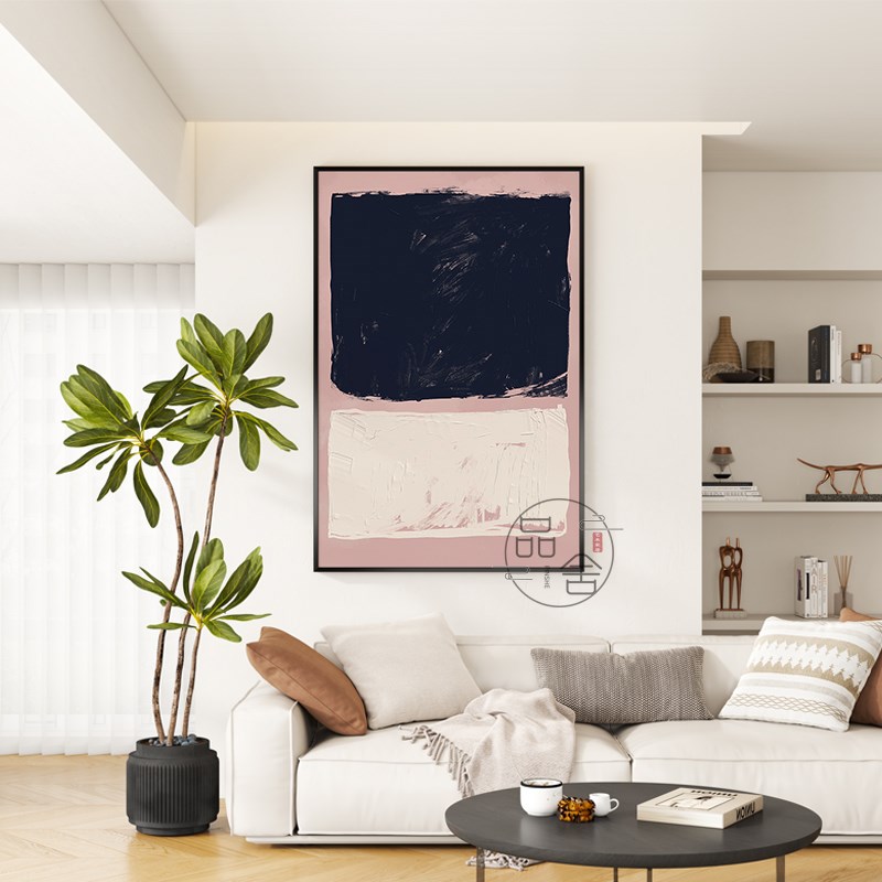 马克罗斯科抽象客厅挂画现代简约艺术餐厅壁画撞色色块玄关装饰画图片