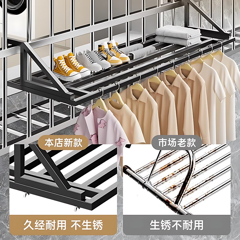 阳台晾衣神器防盗窗护栏窗外晾晒杆窗户窗台室外晒鞋架伸缩晾衣架