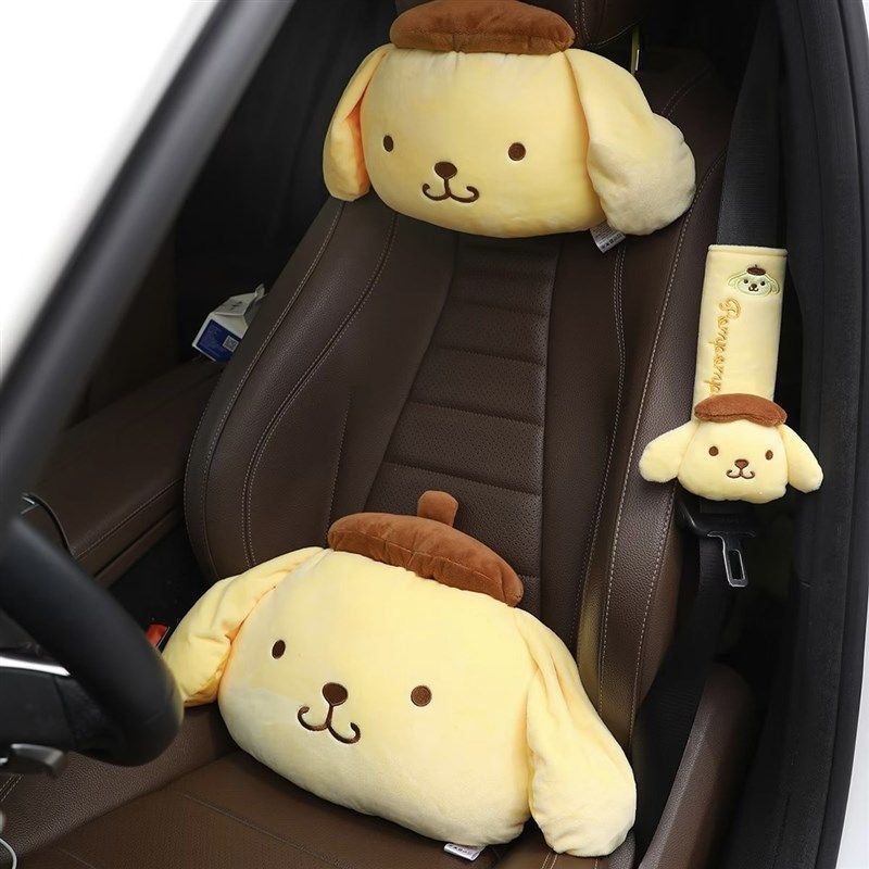 少女心可爱布丁狗车饰靠垫汽车头枕安全带套车载抱枕毯子,汽车用品/电子/清洗/改装,头枕,淘宝优惠券,粉丝福利购,淘宝优惠卷