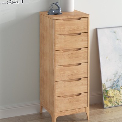 全实木橡木床头柜c0风原木色家用大容量收纳柜斗柜