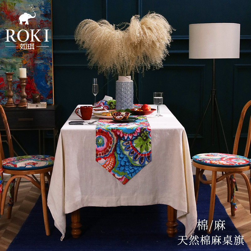 如琪棉麻桌旗长方形电视柜餐桌布艺茶几台布餐边柜防尘盖布,居家布艺,桌布,淘宝优惠券,粉丝福利购,淘宝优惠卷