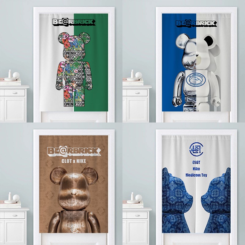 暴力熊门帘高级感网红隔断帘卧室房间家用布帘厨房卫生间遮挡帘子