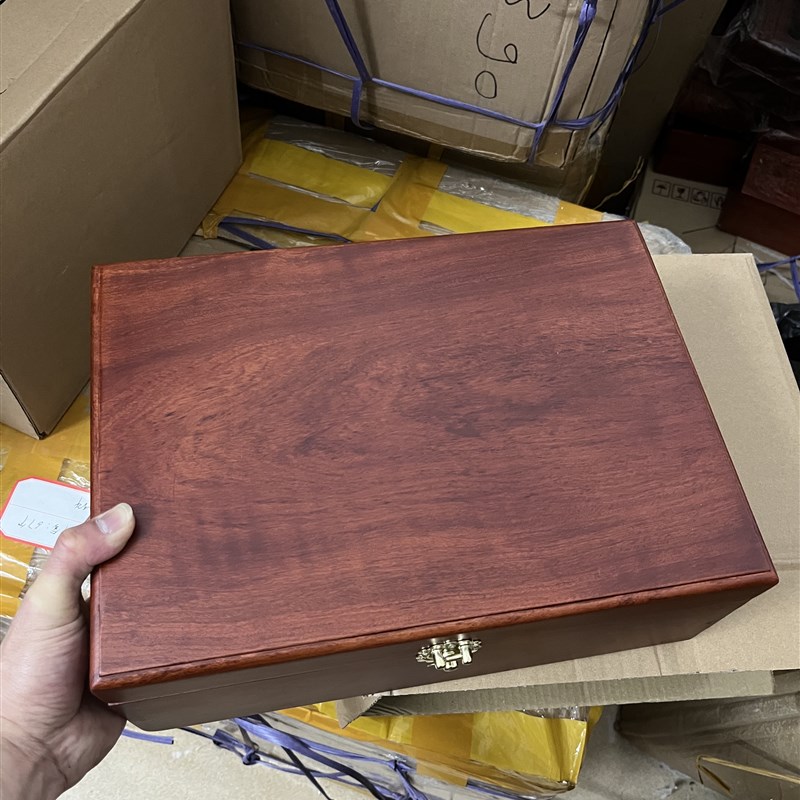 越木大号素面收纳盒实木桌面首饰盒中式客厅置物盒榫卯结构